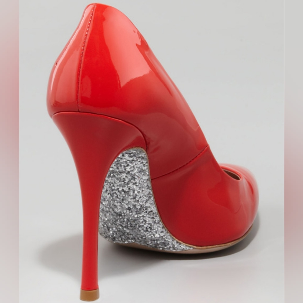 Iso Miu miu red pumps silver heels size 36.5 s